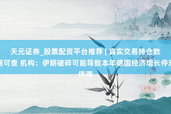 天元证券_股票配资平台推荐 | 真实交易持仓数据可查 机构：伊朗破碎可能导致本年德国经济增长停滞