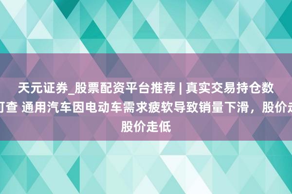 天元证券_股票配资平台推荐 | 真实交易持仓数据可查 通用汽车因电动车需求疲软导致销量下滑，股价走低