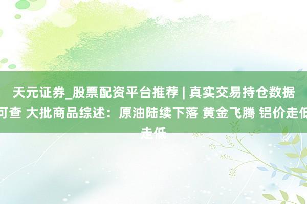 天元证券_股票配资平台推荐 | 真实交易持仓数据可查 大批商品综述：原油陆续下落 黄金飞腾 铝价走低